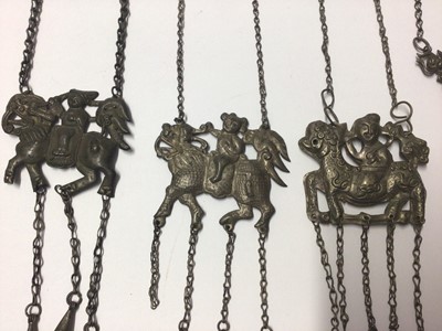 Lot 36 - Collection of ten old Chinese silver/white metal pendant necklaces