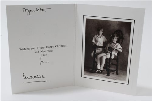 Lot 91 - TRH The Prince and Princess of Wales - signed...