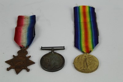 Lot 714 - First World War 1914 - 15 Star trio comprising 1914 - 15 Star named to 21761 SPR. E. E. Percival. R.E, War and Victory medals named to 21761 A.2. CPL. E. E. Percival. R.E.