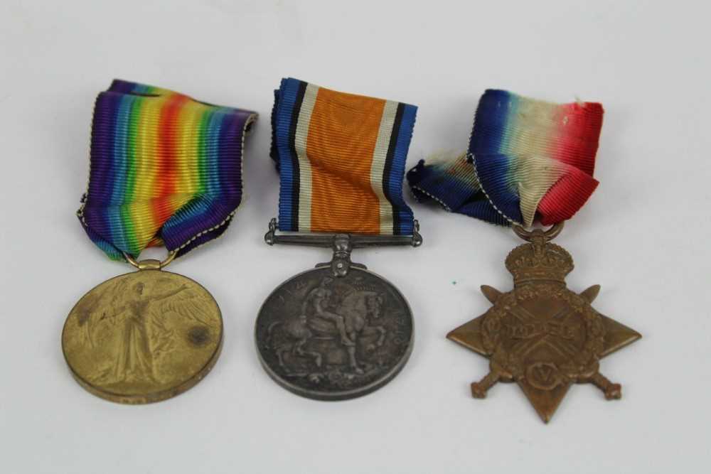 Lot 718 - First World War 1914 - 15 Star trio comprising 1914 - 15 Star named to 1326 DVR. W. Farrant. R.F.A. together with War and Victory medals named to 1326 CPL. W. Farrant. R.A.