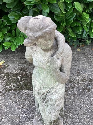 Lot 1424 - 19th century carved marble statue of a mother carrying a child