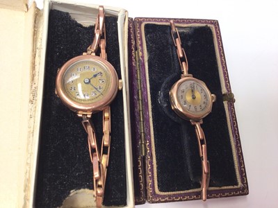 Lot 50 - Two vintage 9ct rose gold wristwatches