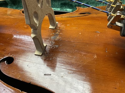 Lot 2207 - Late 19th century German cello, recently refurbished, together with bow, cased