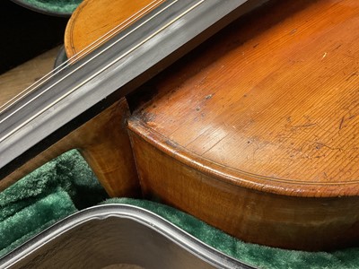 Lot 2207 - Late 19th century German cello, recently refurbished, together with bow, cased