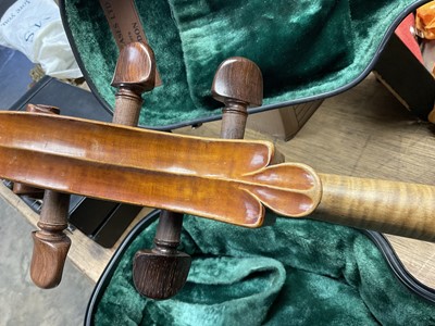 Lot 2207 - Late 19th century German cello, recently refurbished, together with bow, cased