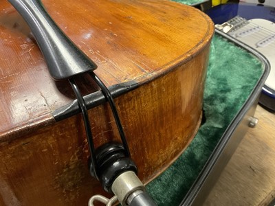 Lot 2207 - Late 19th century German cello, recently refurbished, together with bow, cased