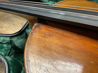 Lot 2207 - Late 19th century German cello, recently refurbished, together with bow, cased