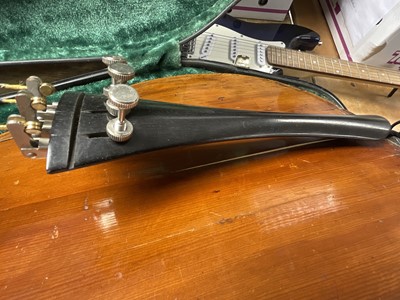 Lot 2207 - Late 19th century German cello, recently refurbished, together with bow, cased