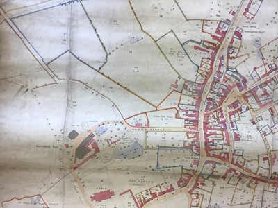 Lot 2452 - Two very large roll-up canvas maps, one of the Manor of Lavenham