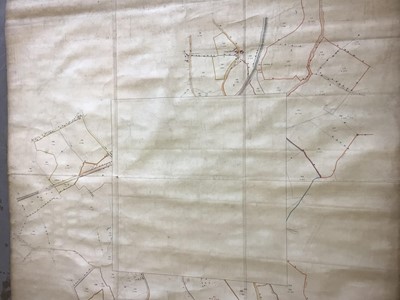Lot 2452 - Two very large roll-up canvas maps, one of the Manor of Lavenham