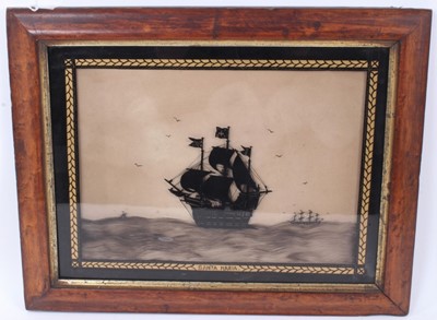 Lot 820 - 19th century silhouette on glass