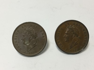 Lot 442 - G.B. - Copper Pennies George IV 1825 AEF and 1826 GEF (2 coins)
