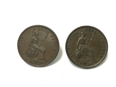 Lot 443 - G.B. - Copper Pennies Williams IV 1831 GVF and 1837 (N.B. Obv: Scratches and field marks noted) otherwise GVF and rare (2 coins)