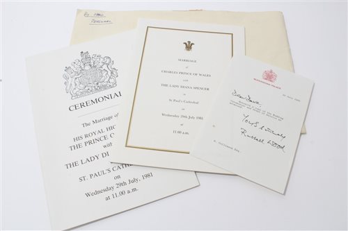 Lot 99 - The Marriage of HRH Prince Charles to Lady...