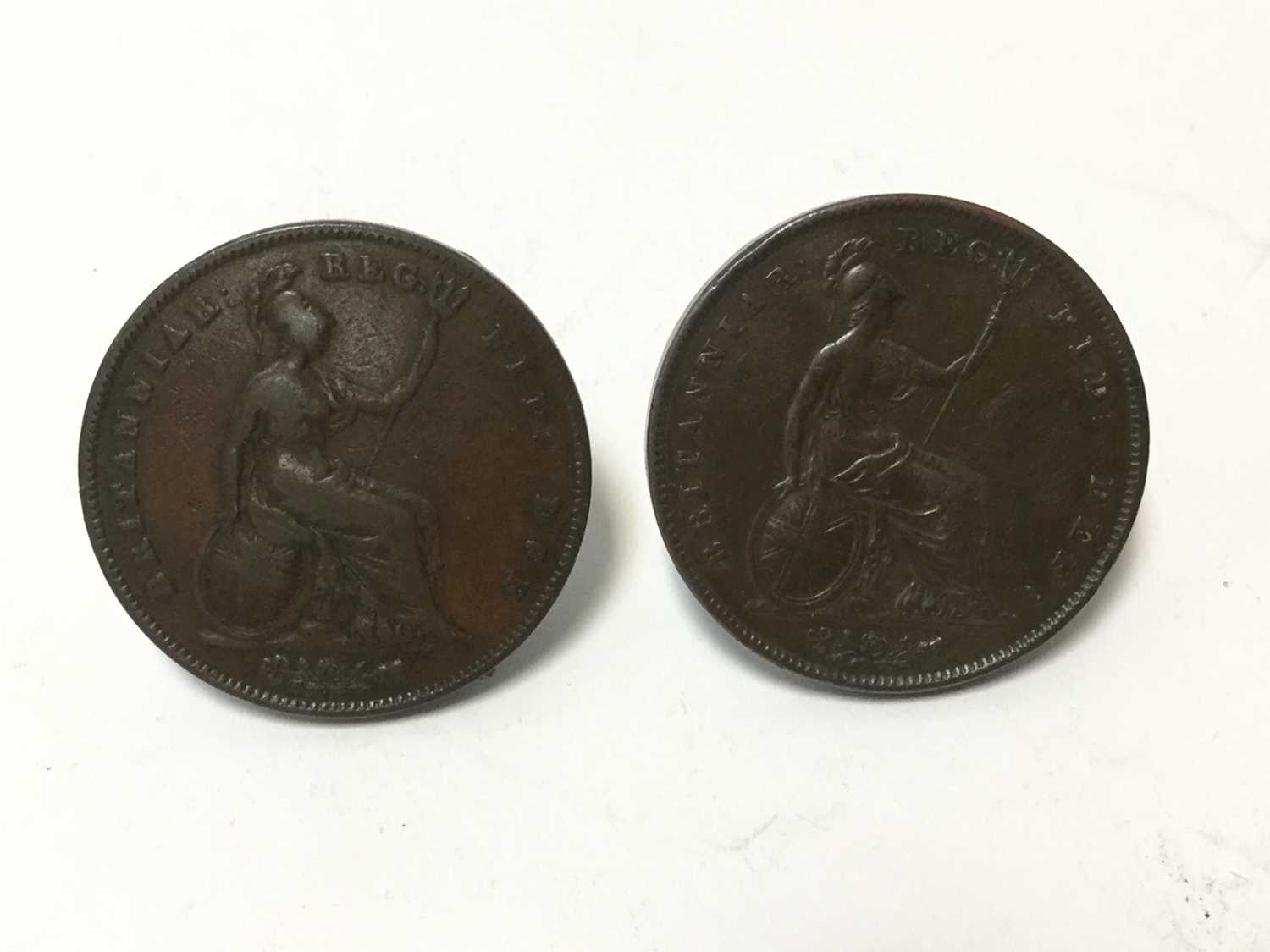 Lot 445 - G.B. - Copper Pennies Victoria 1843 (N.B. Reverse error D.F.F in legend instead of D.E.F) VG-AF and 1844 GVF (2 coins)