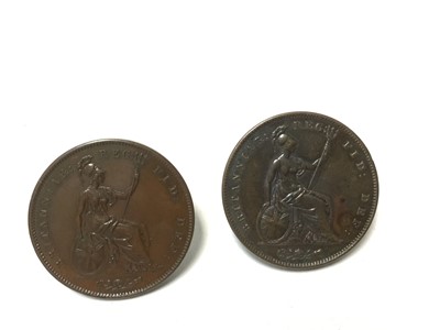 Lot 451 - G.B. - Copper Pennies Victoria 1858-7 GEF-AU and 1858 GVF-AEF (2 coins)