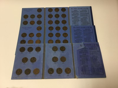 Lot 455 - G.B. - Three Whitman folders containing bronze Victoria Pennies collection No.1 1860-1880 x 2 complete sets to include rare dates 1869, 1875H etc and collection No.2 1881-1901 (N.B. Many coins in b...