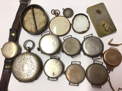 Lot 87 - Vintage 9ct rose gold wristwatch, group vintage silver cased wristwatches, silver cased fob watch