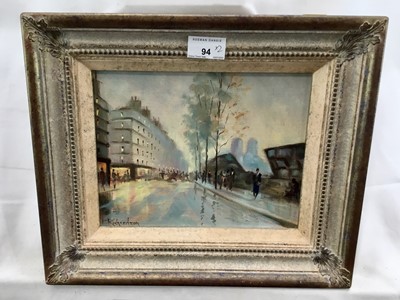 Lot 94 - P. Richardson (Contemporary) pair of oils on canvas - street scenes (2)