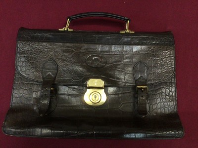 Lot 2077 - Mulberry Crocodile effect leather despatch bag / document case