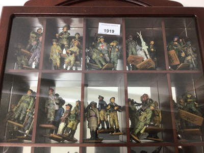 Lot 1919 - Selection of Del Prado military figures in glass display cabinet (50 plus figures)