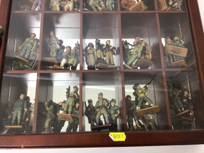 Lot 1919 - Selection of Del Prado military figures in glass display cabinet (50 plus figures)