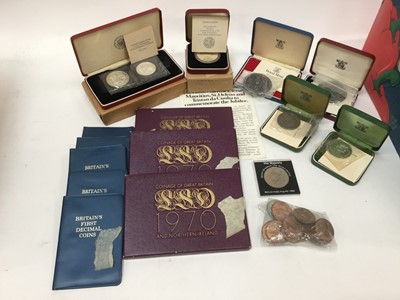 Lot 531 - World - Mixed coins to include G.B. Royal Mint proof sets 1970 x 3