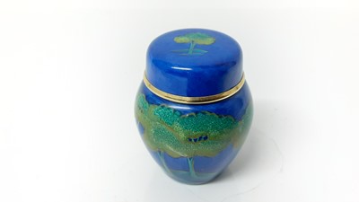 Lot 1042 - Moorcroft enamel ginger jar and cover decorated in the Moonlit Blue pattern, 5cm high