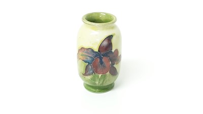 Lot 1044 - Eight Moorcroft miniature vases, various patterns, together with a Moorcroft Macintyre vase