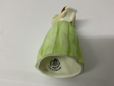 Lot 1050 - Rare Royal Worcester Diffidence figural candle snuffer, based on Jenny Lind, 10.5cm high