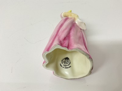 Lot 1051 - Rare Royal Worcester Diffidence figural candle snuffer, based on Jenny Lind, 11cm high