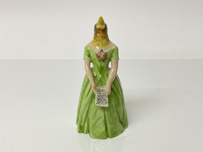 Lot 1052 - Rare Royal Worcester Diffidence figural candle snuffer, based on Jenny Lind, 11cm high