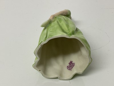 Lot 1052 - Rare Royal Worcester Diffidence figural candle snuffer, based on Jenny Lind, 11cm high