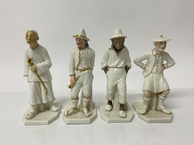 Lot 1056 - Four Royal Worcester white glazed male figures