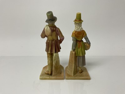 Lot 1057 - Two Royal Worcester figures - Welsh lady and Welsh gentlemen, 17cm high