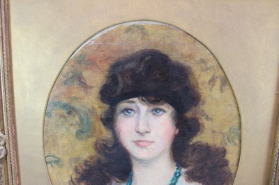 Lot 1193 - *Frank Owen Salisbury (1874-1962) oil on canvas - portrait of a 1920s lady, signed, 48cm x 38cm, in gilt frame