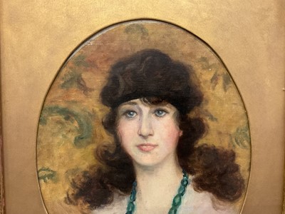 Lot 1193 - *Frank Owen Salisbury (1874-1962) oil on canvas - portrait of a 1920s lady, signed, 48cm x 38cm, in gilt frame