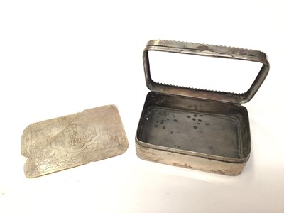 Lot 102 - Silver jewellery box, silver egg shaped ring box and white metal box with carved mother of pearl insert to lid