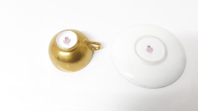 Lot 1064 - Royal Worcester cabinet cup and saucer with hand painted decoration depicting Highland cattle, signed J.Stinton