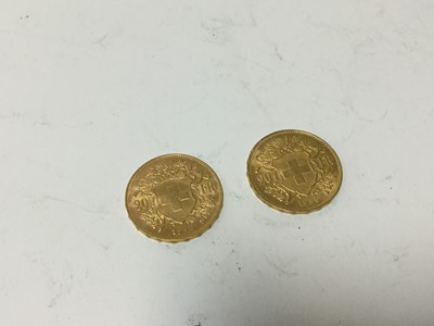 Lot 485 - Switzerland - Gold 20 Francs 1930 x 2 GEF-AU (2 coins)