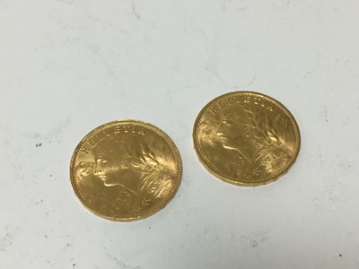 Lot 488 - Switzerland - Gold 20 Francs 1935 x 2 GEF-AU (2 coins)