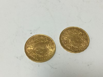 Lot 489 - Switzerland - Gold 20 Francs 1935 x 2 GEF-AU (2 coins)