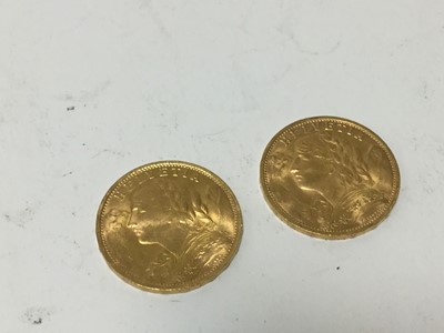Lot 489 - Switzerland - Gold 20 Francs 1935 x 2 GEF-AU (2 coins)