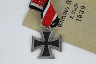 Lot 752 - Second World War Nazi Iron Cross (second class) with paper dated 1939