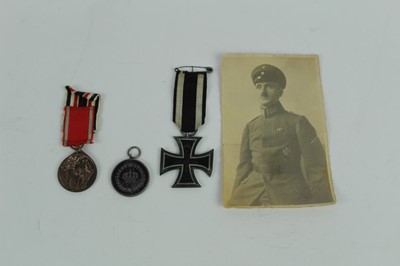 Lot 754 - First World War Imperial German Iron Cross (second class) together with two Imperial German medals