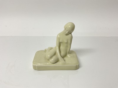 Lot 1074 - Rookwood pottery figure of a nude female, impressed marks to base, numbered 2858, 11cm high