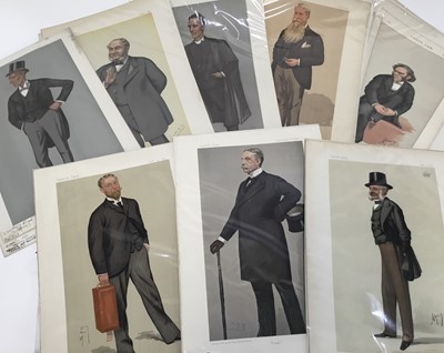 Lot 337 - Group of period Vanity Fair lithographic prints of notable figures (names beginning with 'L') by Spy, Ape and others, all 18.5cm x 31cm, individually wrapped.