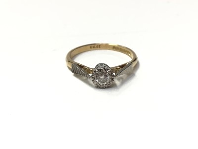 Lot 145 - 18ct gold diamond single stone ring in illusion setting