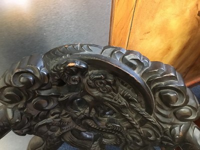 Lot 1280 - Chinese carved wood Dragon chair