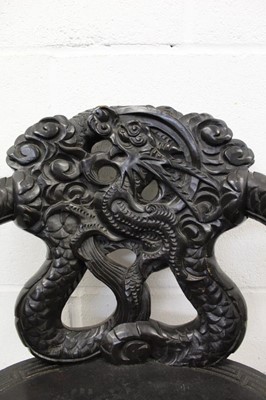 Lot 1280 - Chinese carved wood Dragon chair